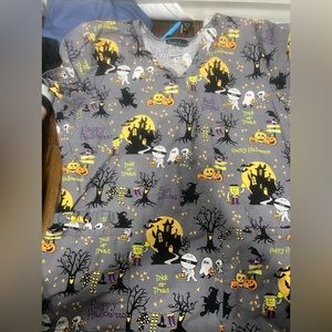 Large Cherokee Halloween Scrub Top